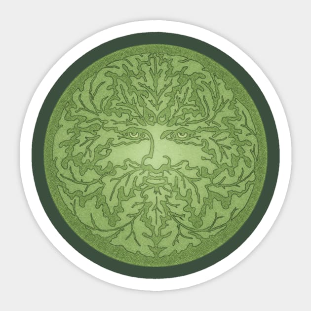 Greenman Of The Forest Sticker by LittleBunnySunshine